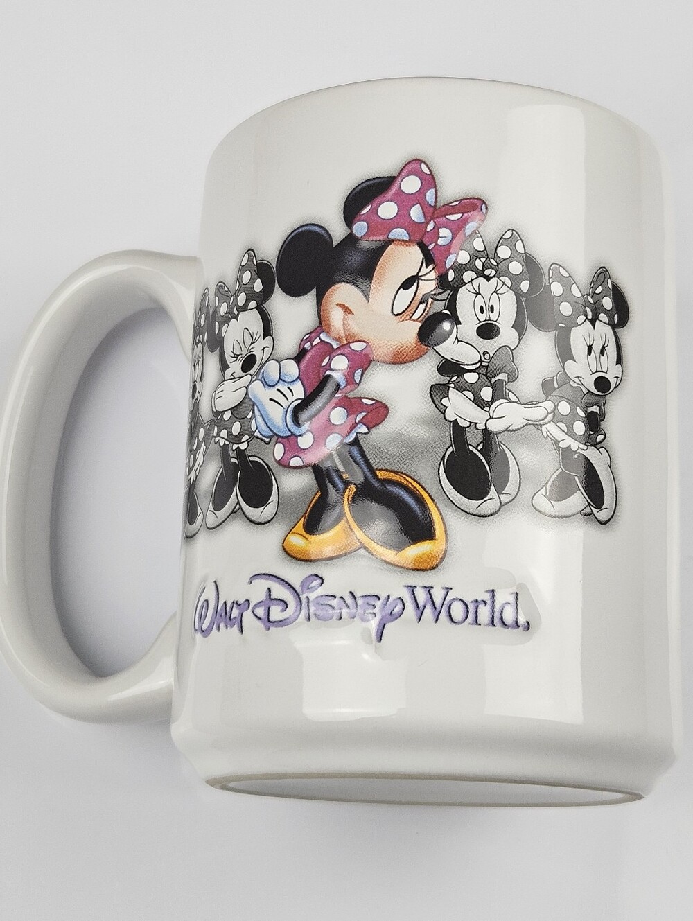 Disney Parks Minnie Mouse Coffee Mug Authentic Original Ceramic Pink Polka Dot